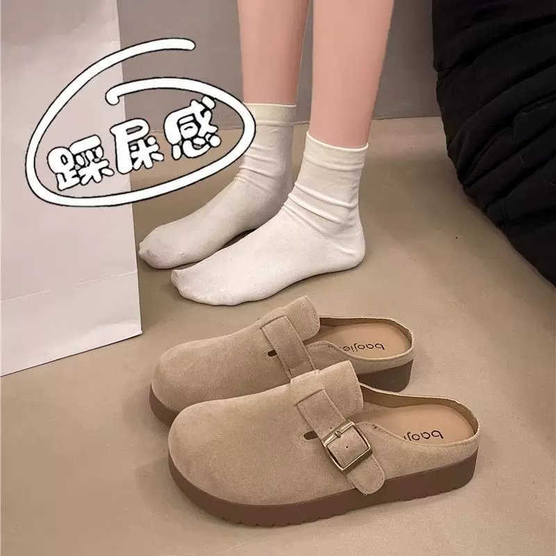 Женские ботинки Birkenstock на толстой подошве для верхней одежды 2025 года: лето, осень и зима, новый стиль, ленивые одноногие Birkenstock полуподошвки