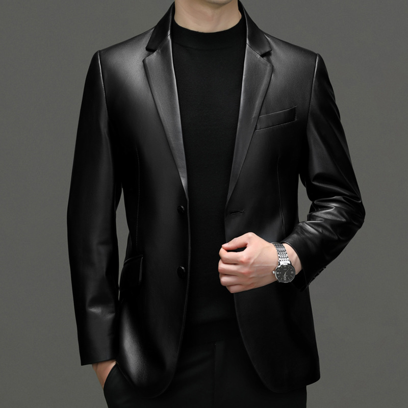 DLSN2310 Autumn and Winter New Haining Men's Sheepskin Genuine Leather Clothing Leather Suit Casual Men's Coat All-match