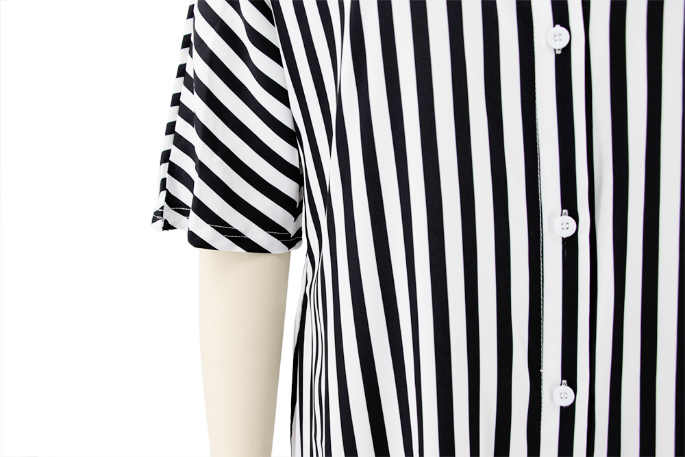 Women Clothing Striped Shirt Women Dress Split Dress French Dress