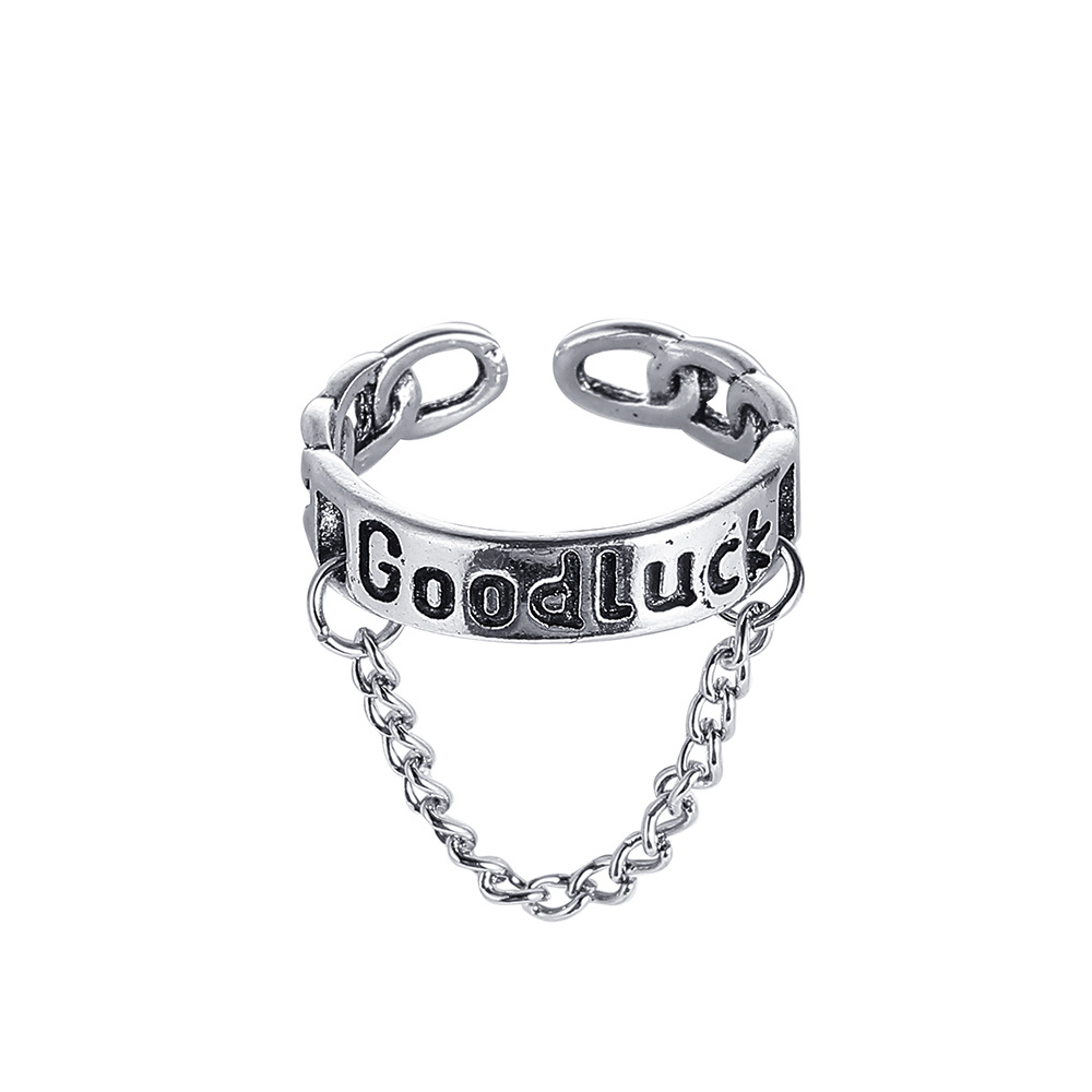 European and American new chain ring creative punk  open index finger ring wholesalepicture2