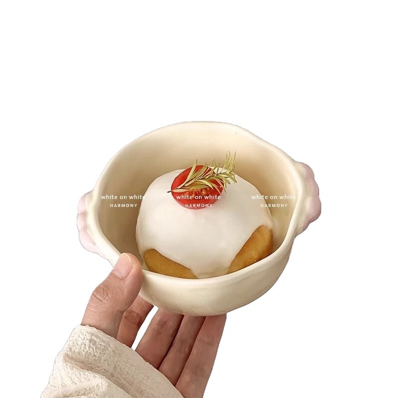 超可愛い～insガールセラミッククリーム釉下色丼寮女子家庭用食器高価値|undefined