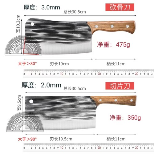Yangjiang Blade: Sharp, Dual-Use Kitchen & Household Bone-Cutting Knife—Hand-Forged, Perfect for Chopping Bones at Street Vendors or Online Trends