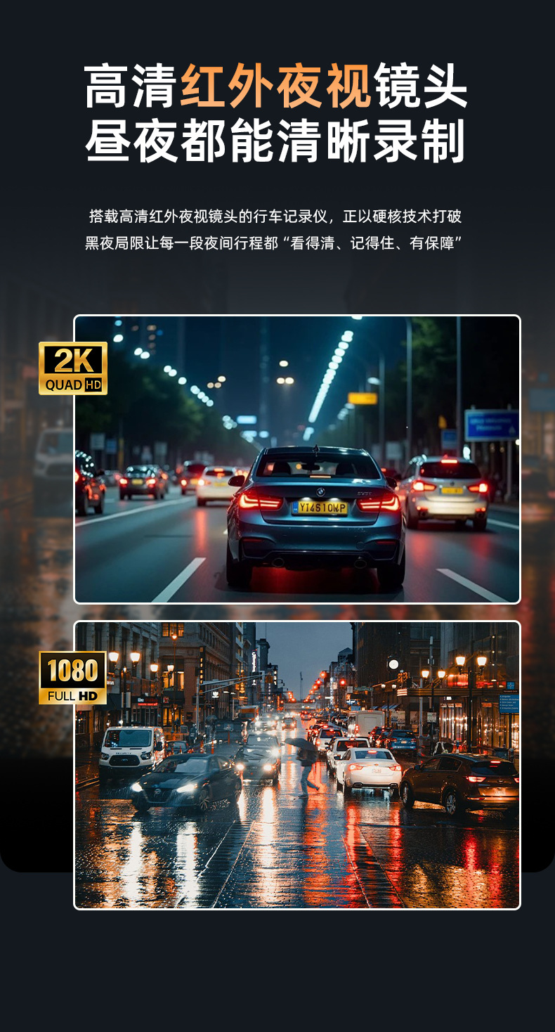 Remote Sentinel Mode Dash Cam Customized HD Front and Rear Dual Recording Real-Time Intercom Beidou GPS Positioning