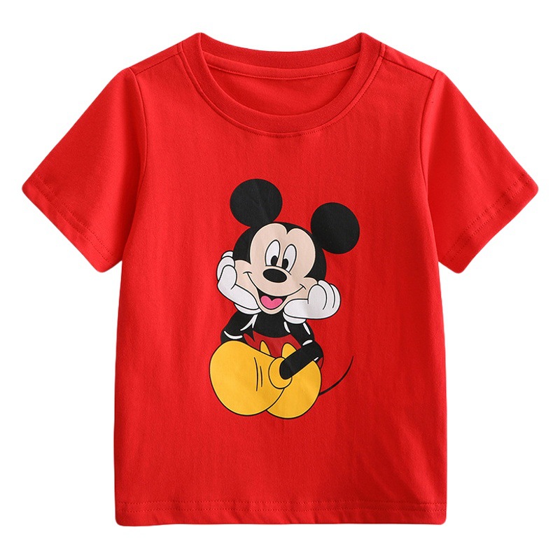 JOJO BEBE marca europea y americana ropa para niños verano nueva camiseta para niños algodón dibujos animados niños cuello redondo manga corta Camiseta para niños
