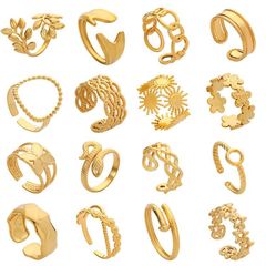 極簡幾何形雙層開口鈦鋼戒指女飾品時尚網紅氣質個性嘻哈蹦迪指環