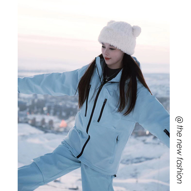 (2개) 안티 워터 싱글 및 더블 보드 스키 세트 남자 누빔안감 스키 세트 바지 세트 M42 K1002J FLEECE-LINED-P240