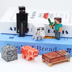 ミニワールドテーマ子供用ケーキデコレーションオーナメントマインクラフトビルディングブロック人形男の子の誕生日プラグインカード