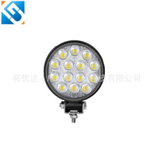跨境汽车led工作灯迷你3寸圆形14led42w越野车射灯货车前照灯雾灯