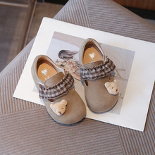 女童勃肯鞋2025秋季新款儿童软底豆豆鞋小皮鞋女孩卡通休闲鞋单鞋