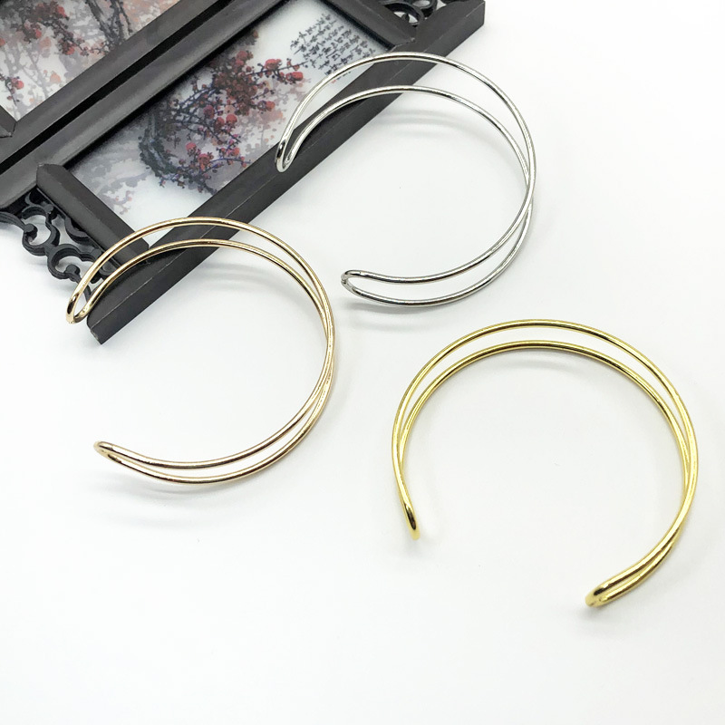 65mm color retention iron double bracelet body material DIY jewelry accessories antique walking material