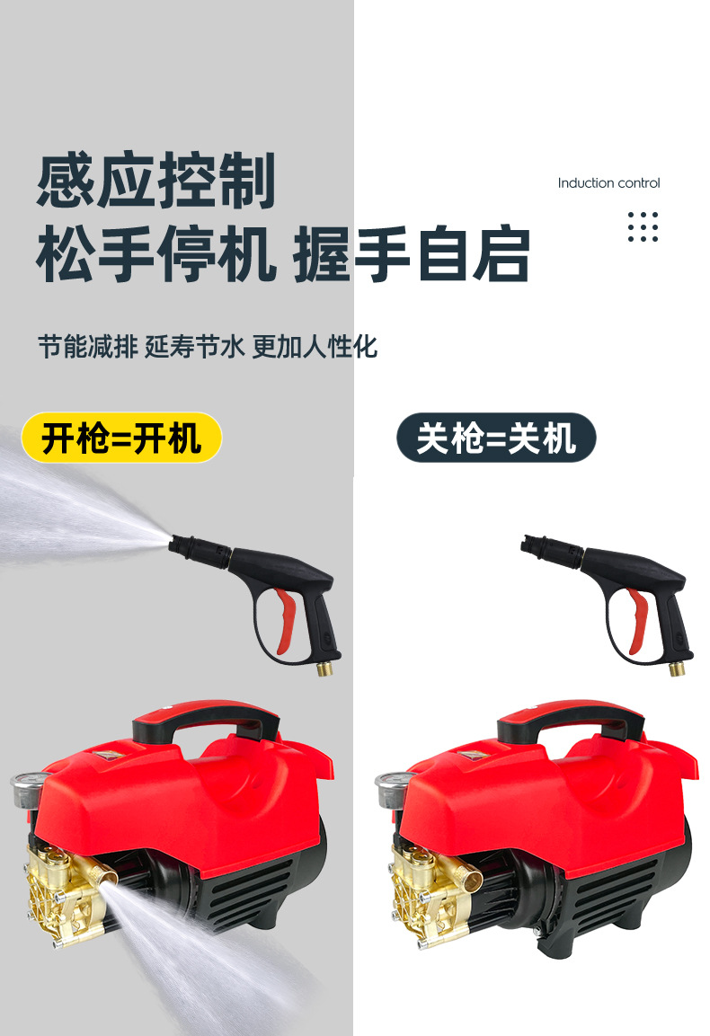 High-pressure car washing machine household 220V washing machine high-power automatic car washing artifact portable floor washing brush car pump