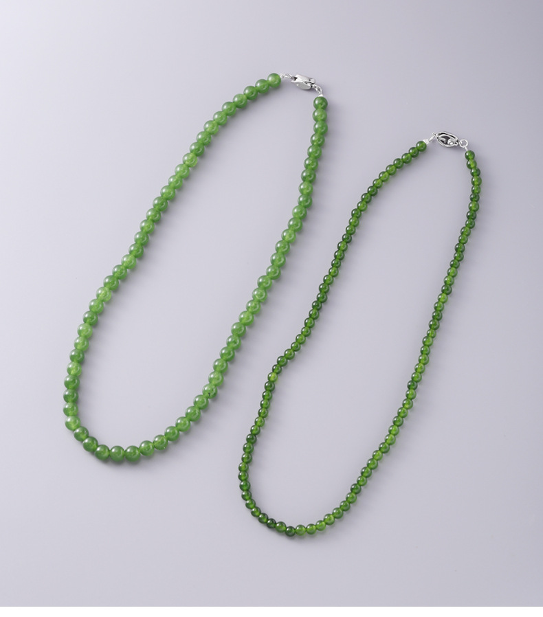 Casual, Daily Occasion 1 Piece 925 Sterling Silver Add Color Jasper Geometric 925 Sterling Silver Add Color Jasper Beaded Chain Necklace