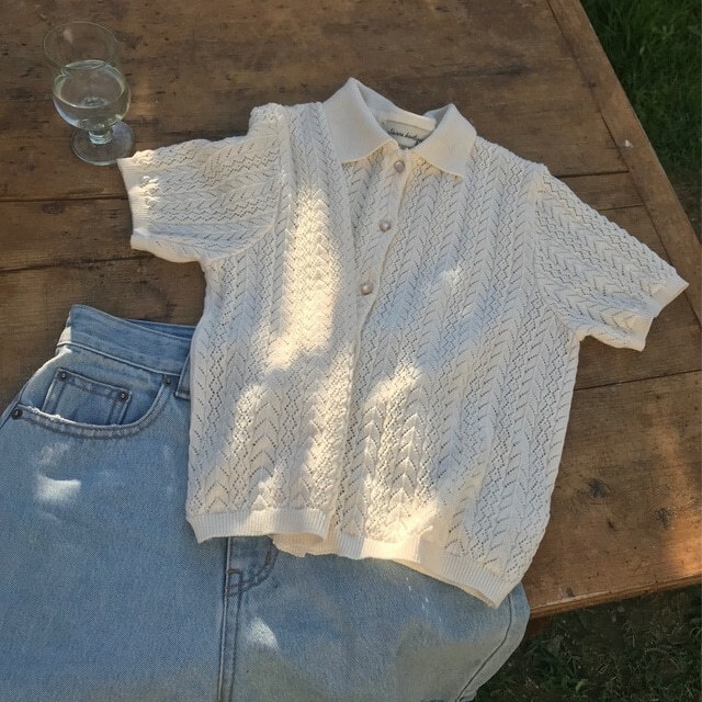 Now NG South Korea Dongdaemun about designer sie * nne French woven cardigan charlottecard