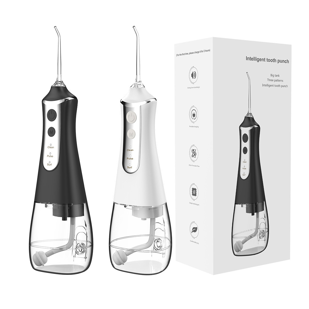 Irrigador dental eléctrico portátil — irrigador oral tipo water‑floss recargable para limpieza interdental