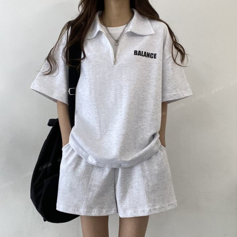 4 色ラペルジッパースーツ女性の半袖ショーツツーピース夏の綿のファッションカジュアルスポーツウェアスーツ|undefined