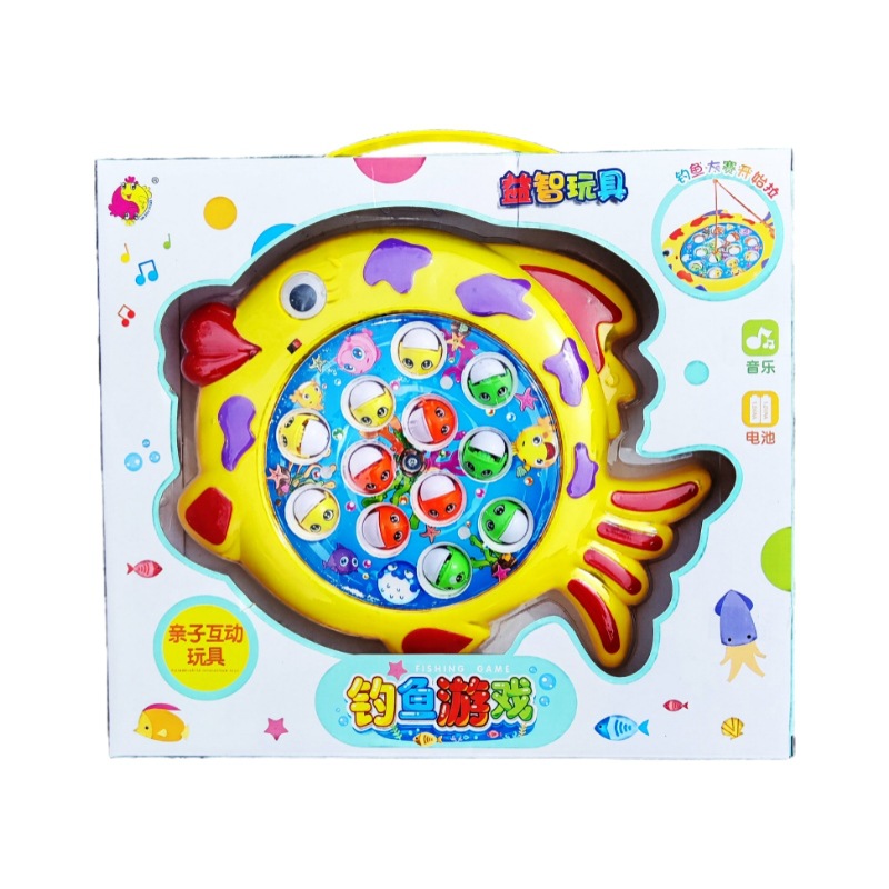 어린이 전기 음악 회전 낚시 세트 소년 소녀 게임 부모-어린이 대화 형 장난감 선물 상자 기관 선물 상자
