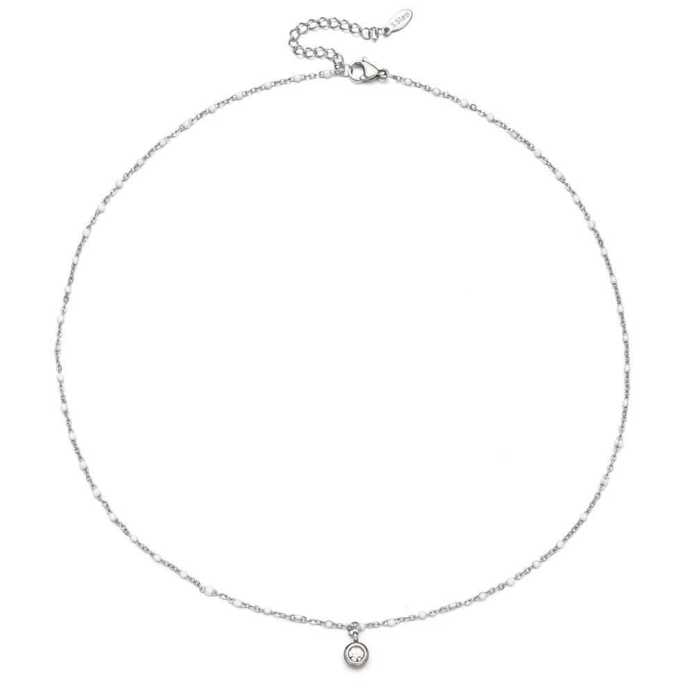 9g Weight 304 Stainless Steel, Seed Bead Pendant Material Rhinestones Inlay Material Pendant Necklace Classification 304 Stainless Steel Chain Material cable chain Chain Type 1 Piece Quantity Casual, Daily Occasion 304 Stainless Steel, Seed Bead Material Round Pattern All Seasons Season Women's Gender Enamel, Plating, Inlay Design Simple Style Style Wholesale Jewelry Simple Style Round 304 Stainless Steel Seed Bead Rhinestones Enamel Plating Inlay Pendant Necklace Cable Chain 2