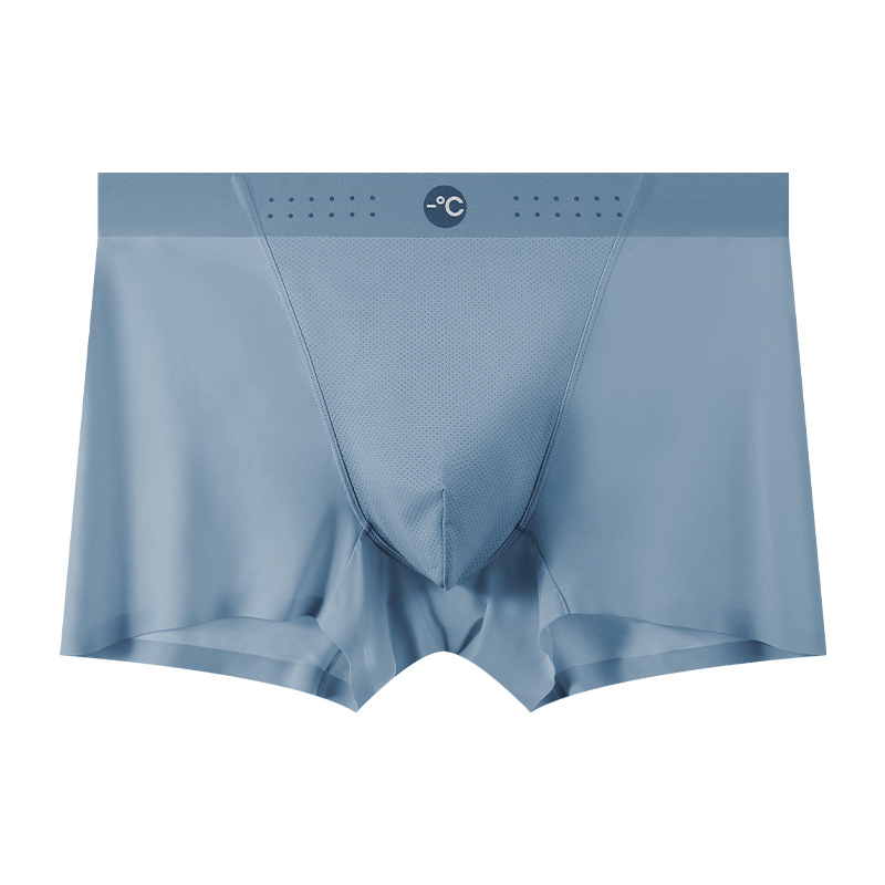 Ropa interior de seda de hielo para hombre cuatro esquinas verano fino, transpirable, de secado rápido, gran tamaño 2025 nuevo suelo para hombre, cabeza de calzoncillos bóxer de seda de hielo