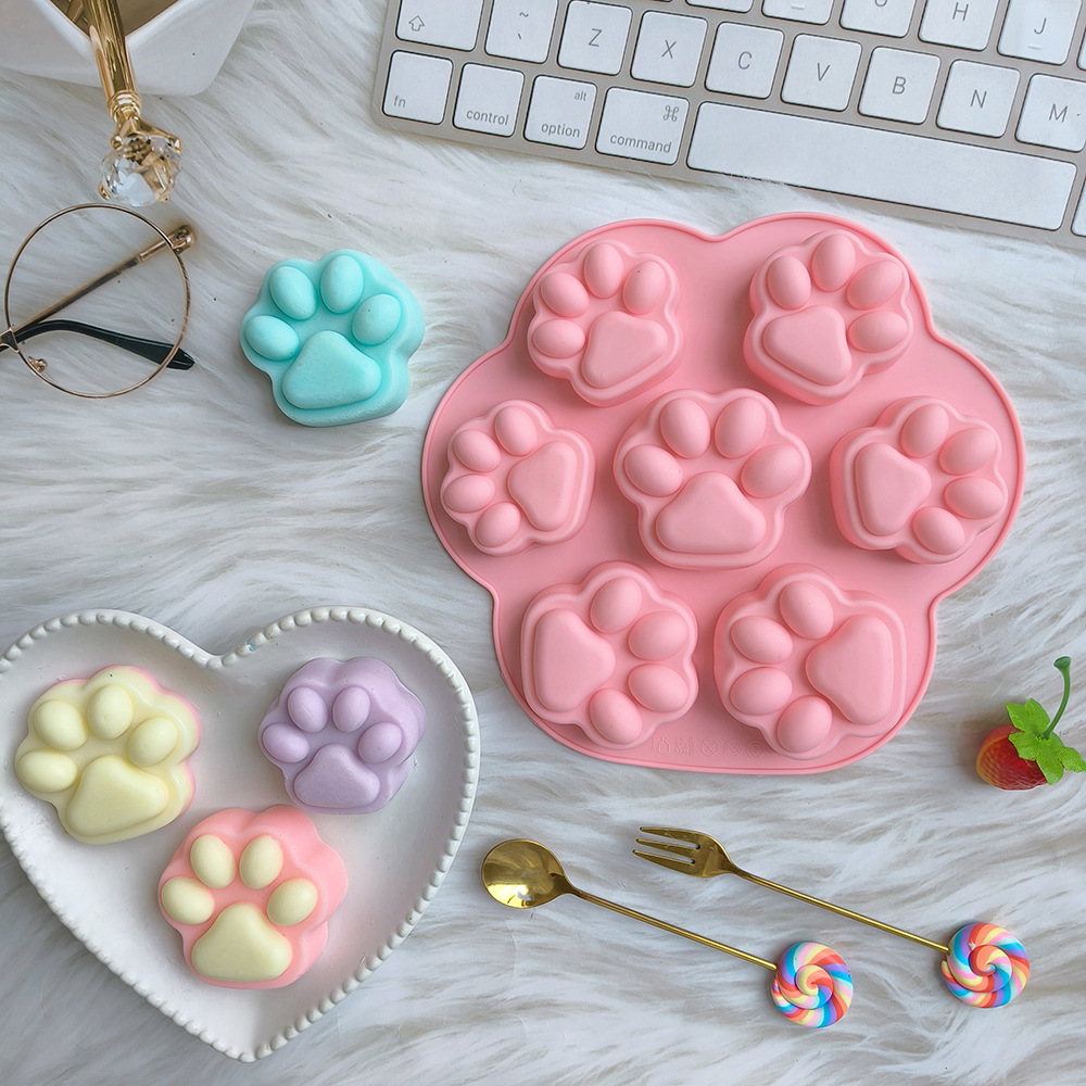 7 garras de gato 230 dulces chocolate molde de silicona horneado galletas molde de decoración de pastel molde de pudín helado