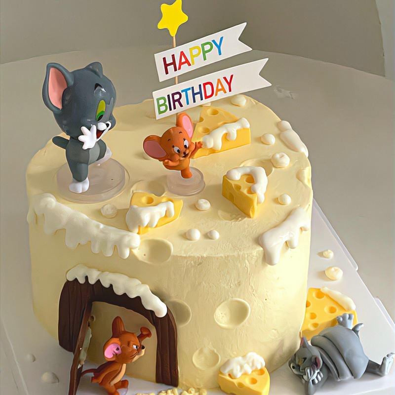 トムとジェリー ケーキデコレーション トムジェリー チーズスター ハッピーカード 誕生日パーティー デコレーション オーナメント|undefined