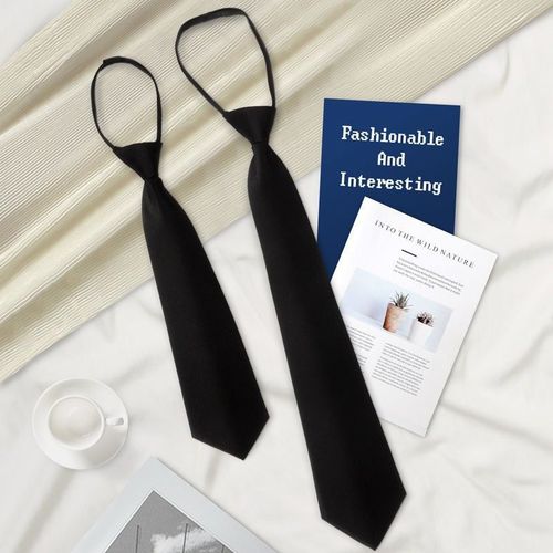 Men's Black Tie-Dye Collared Shirt with Lazy Zipper, No Need for Accessories, Korean Version Fashion JK Student College Style Short-Sleeve