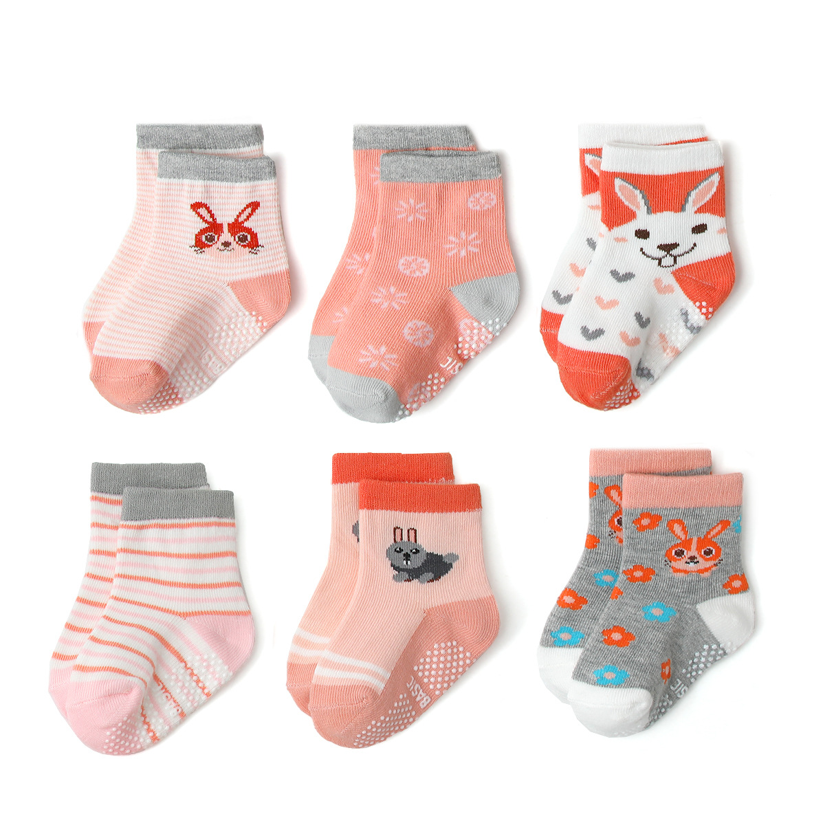 Nuevos Productos Primavera/Verano 2025 Calcetines Infantiles de Dibujos Animados de Amazon Calcetines Antideslizantes para Niños Serie Rosa Calcetines para Niñas Venta al por Mayor