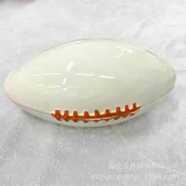 定制外贸爆款蜡烛杯橄榄球蜡罐创意陶瓷香薰蜡伴手礼烛蜡台摆件