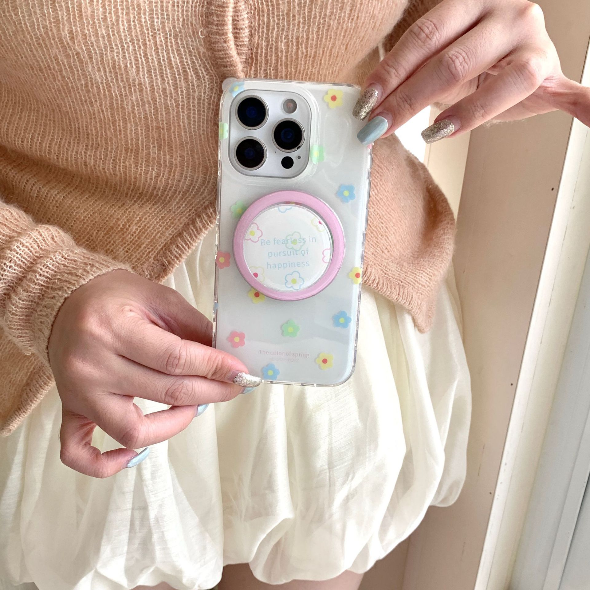 Soporte magnético fondo blanco color flor pequeña NTX