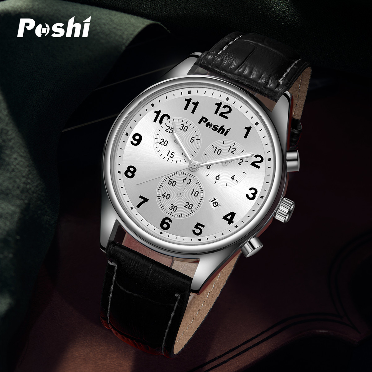 Nuevo reloj suizo para hombre, reloj de cuarzo deportivo de tres ojos decorativo, cinturón de calendario luminoso de moda, reloj para hombre