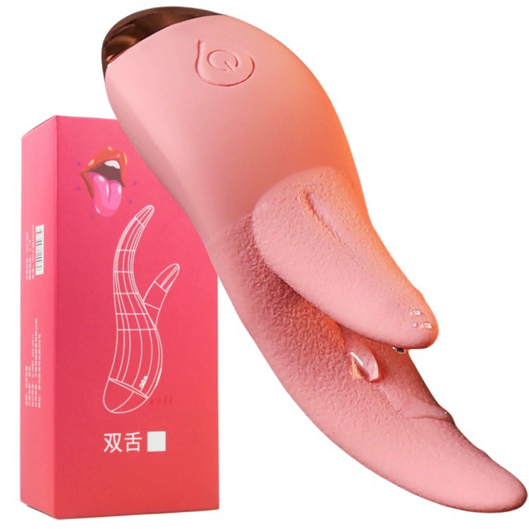 Носимое языковое вибраторное устройство (GOK) Love-Tongue Double Shock, USB-перезаряжаемое, силикон