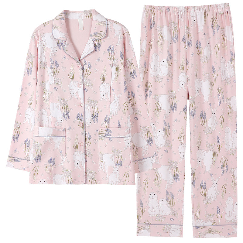 순면 스트레치 프레임 감금복, 봄, 가을 얇은 수유복, 가디건, 잠옷, 임산부를 위한 산후 요양복.