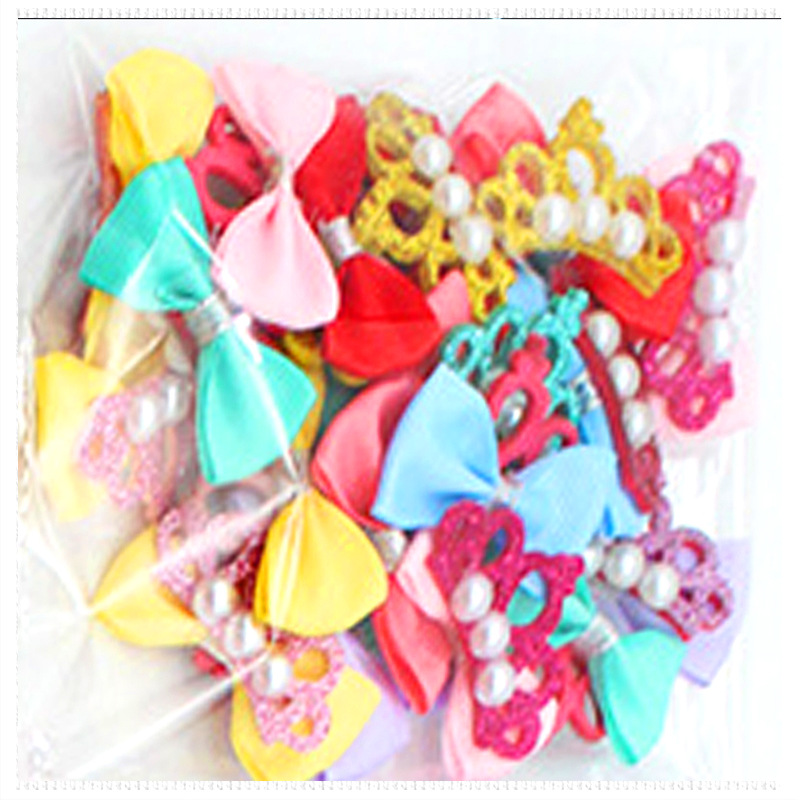蝴蝶结罗纹带皇冠珍珠超声波发饰头扣发夹饰品美人鱼芭比娃娃配件