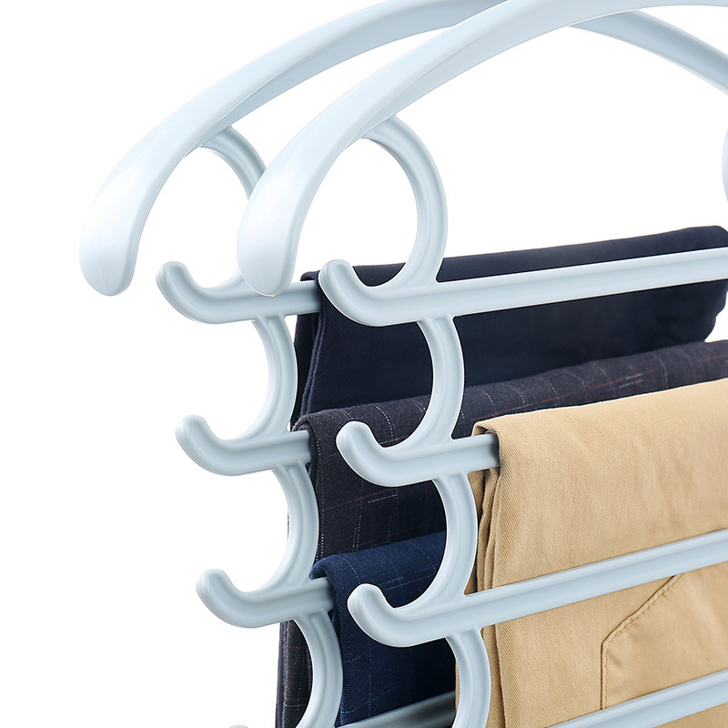 Creativo multi-capa de plástico adulto pantalones mágicos rack armario de cuatro capas bufanda rack multi-funcional percha perfecta pantalones rack