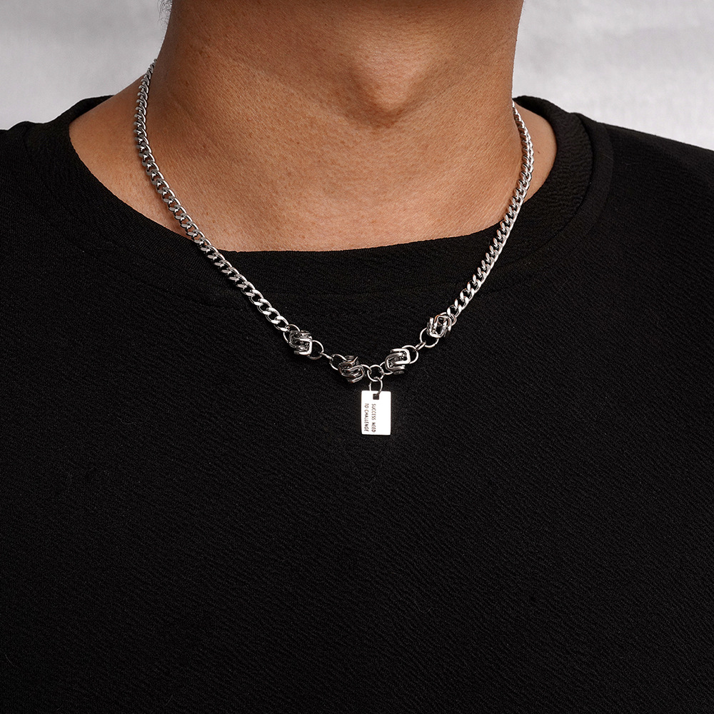 Minimalist Cuban Link Necklace In Stainless Steel For Men And Women_voghion.com