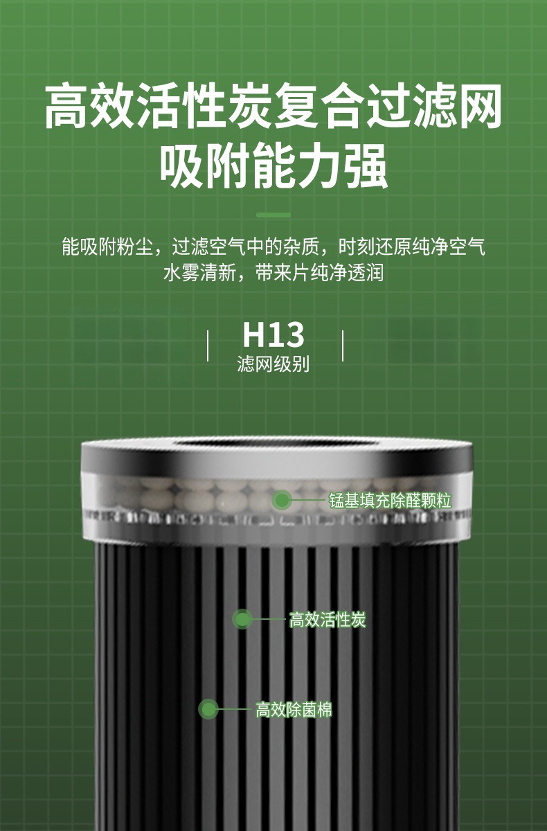 Cross-border new car air purifier aromatherapy in addition to formaldehyde desktop HEPA filter negative ion car oxygen bar