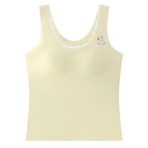 Girls camisole ice silk anti-exposure thin underwear for primary school students and girls in the development period