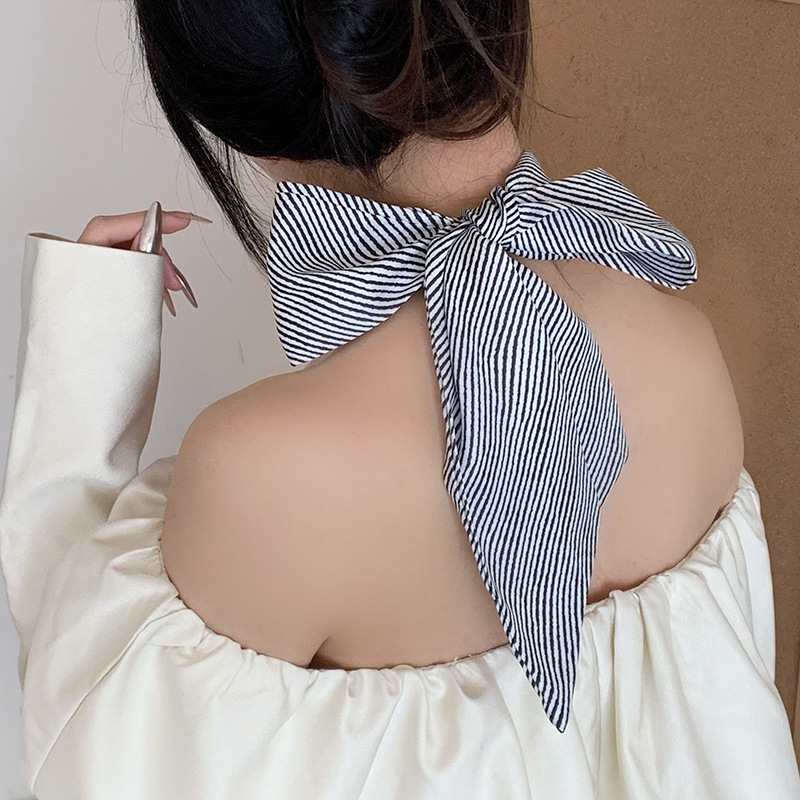 Buñuelo de seda largo alto sentido europeo y americano nuevo nudo transfronterizo correa de cabello tocado buñuelo de seda protector de cuello buñuelo cinturón decorativo