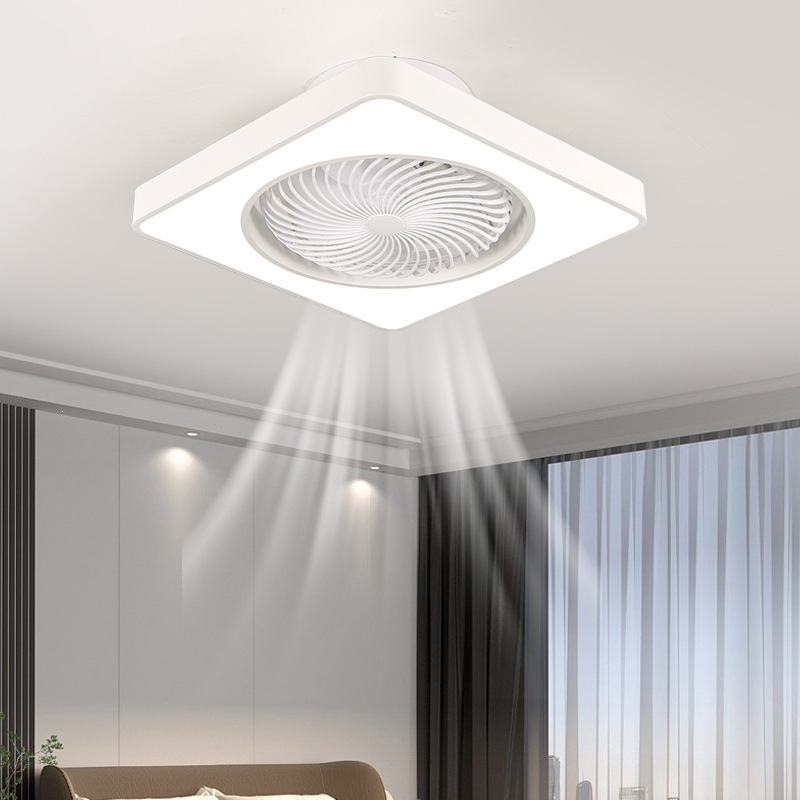 Lámpara de Ventilador de Techo de Plástico ABS, Oscilante, con Control Remoto, para Dormitorio y Estudio