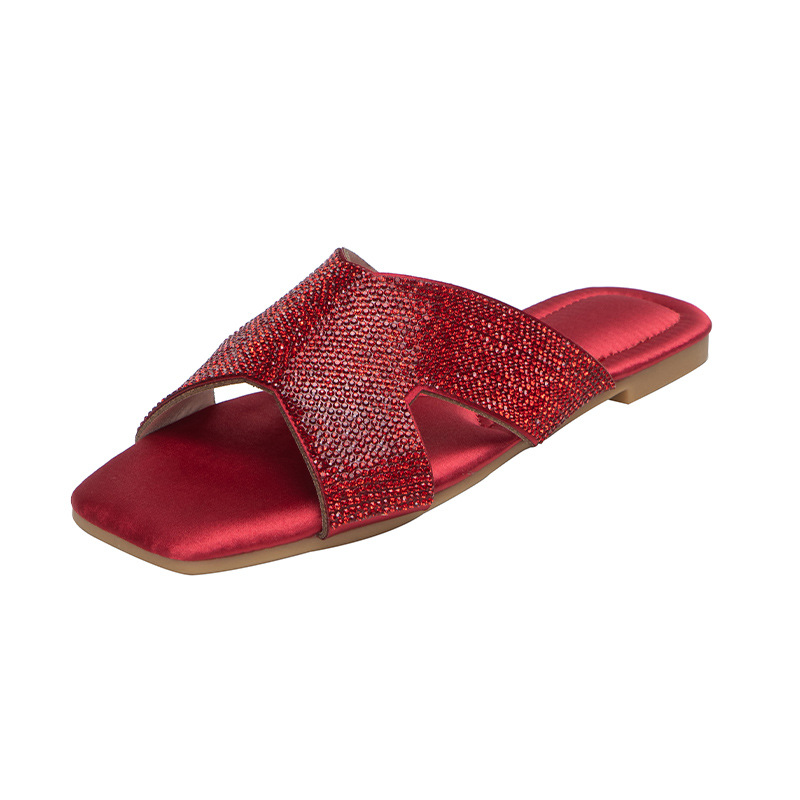 Hausschuhe mit flachem Boden, weiblich, Sommer, lässig, Wort, hohl, Sandalen, Folien, Damenschuhe_voghion.com