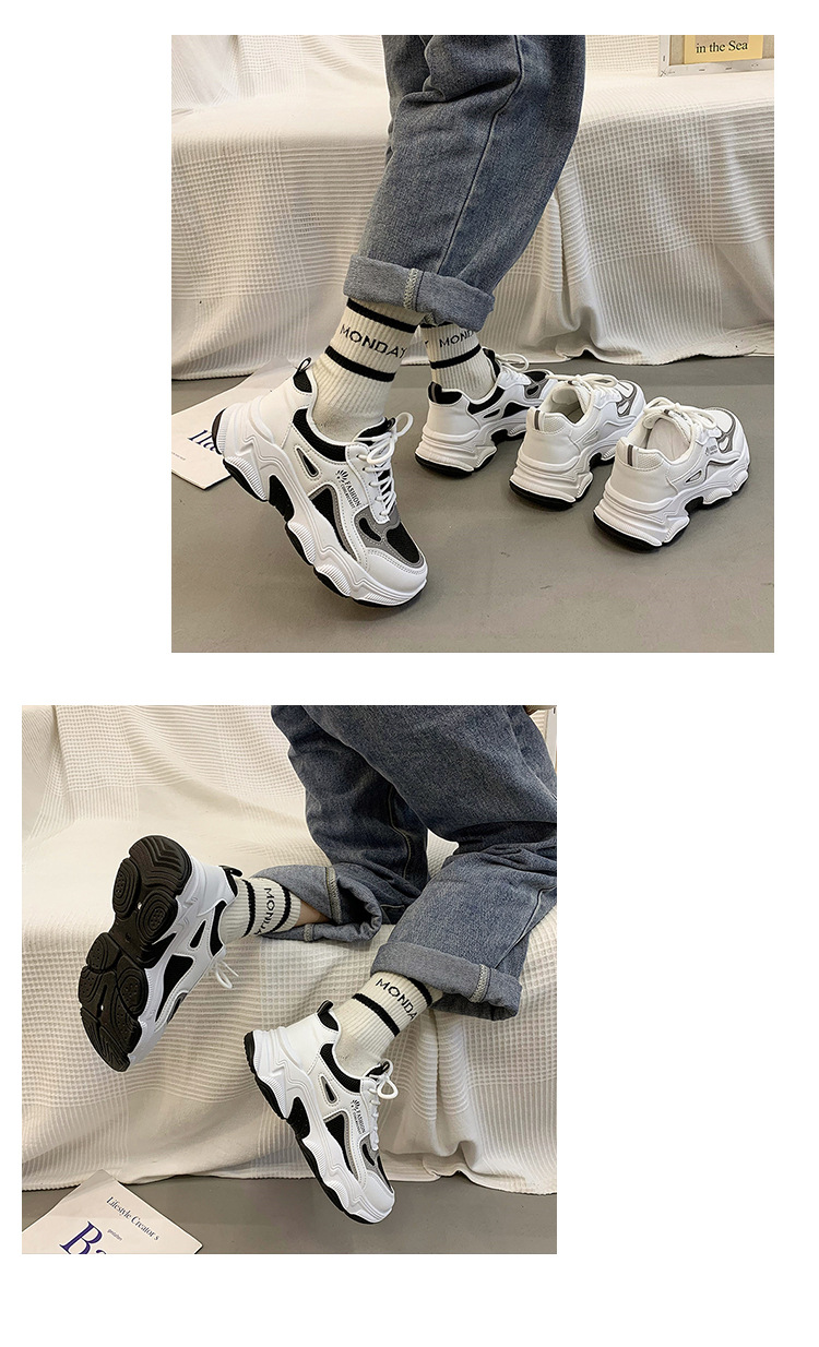 Damen Sneaker Mit Dicker Sohle Trendige Freizeitschuhe Herbst Winter_voghion.com