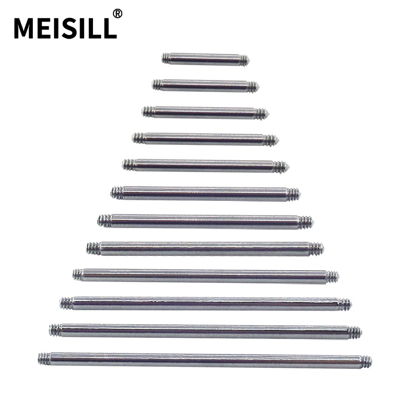 Meier Stainless Steel External Thread Straight Barbell Lip Piercing Ear Bone Piercing Ear Bridge Piercing Jewelry Replacement Bar Wholesale
