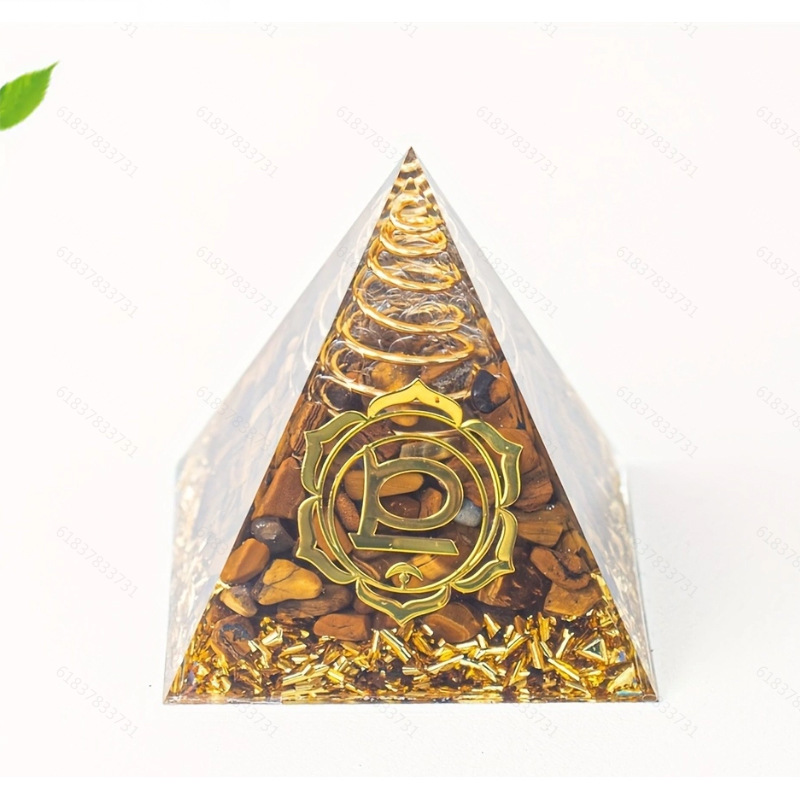 Pirámide de 5 cm de cristal natural, pirámide de epoxi, adornos de decoración para el hogar y la oficina