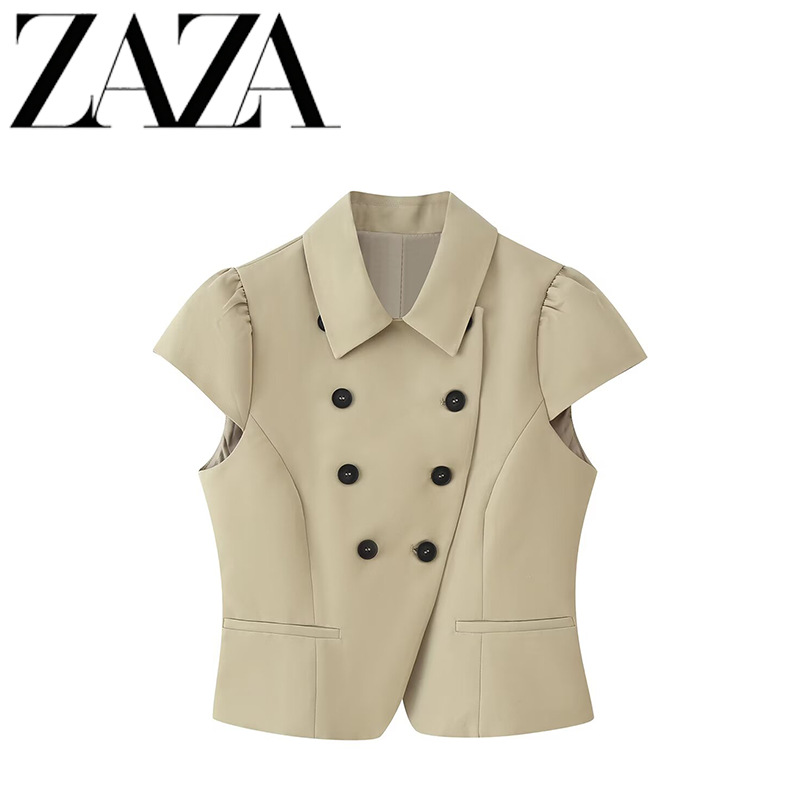 Qadın qısa jaket, ikicərgəli, qısaqol