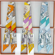 真丝飘带2023新款百搭领巾潮流时尚单品长条丝巾高级感桑蚕丝围巾