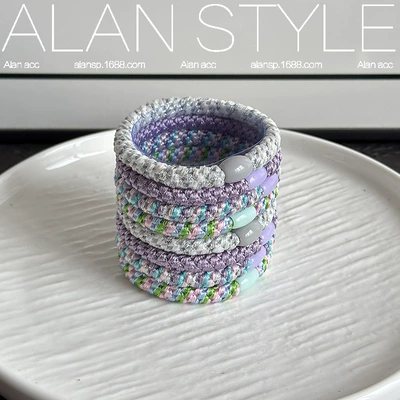 Korean-Style Simple Braided Hair Tie Saç üçün rezinlər - lavender-color-6cm
