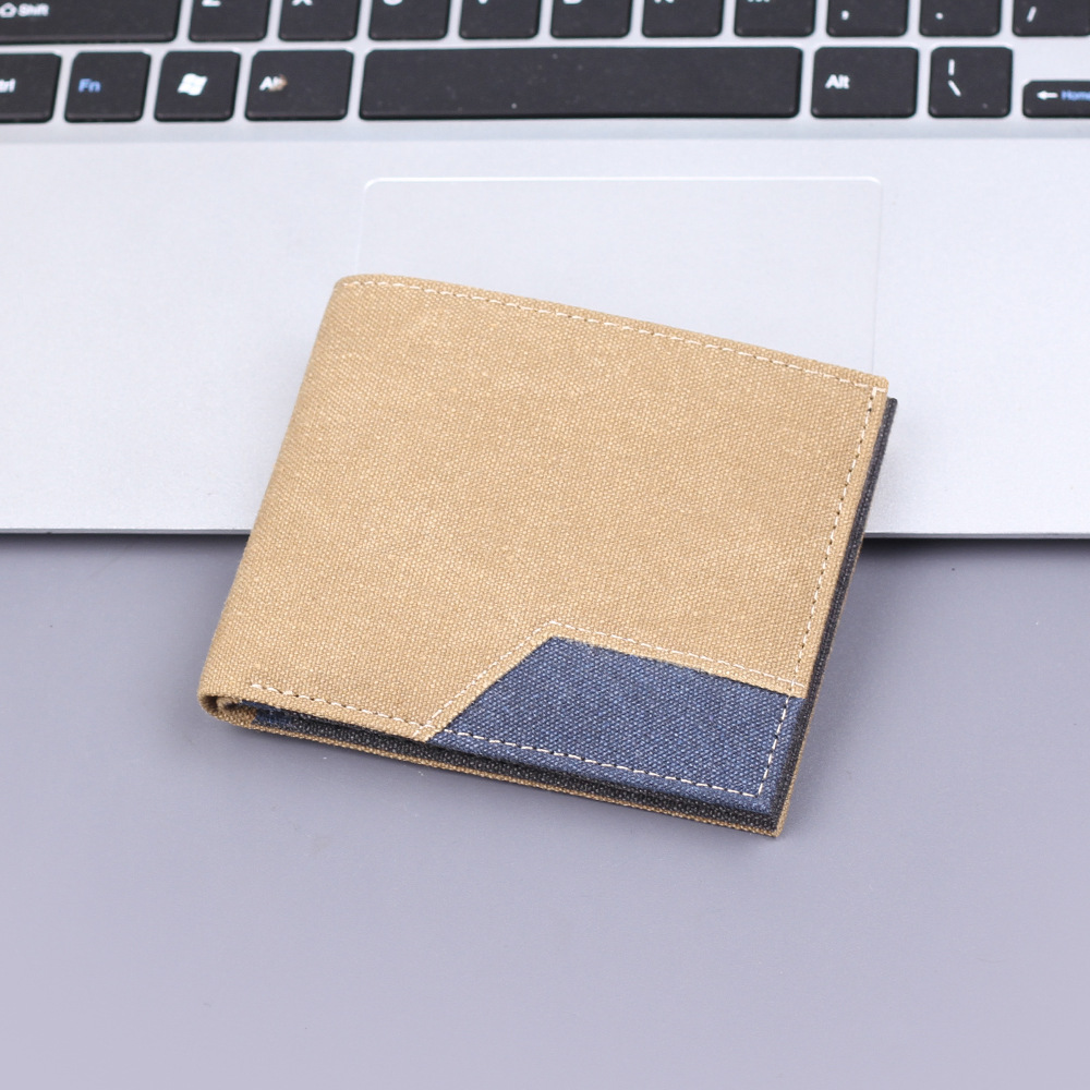 Canvas para hombres cartera corta, denim para hombres cartera de cuero, 20 por ciento de 9 tarjetas para hombres cartera de tarjetas más nuevas