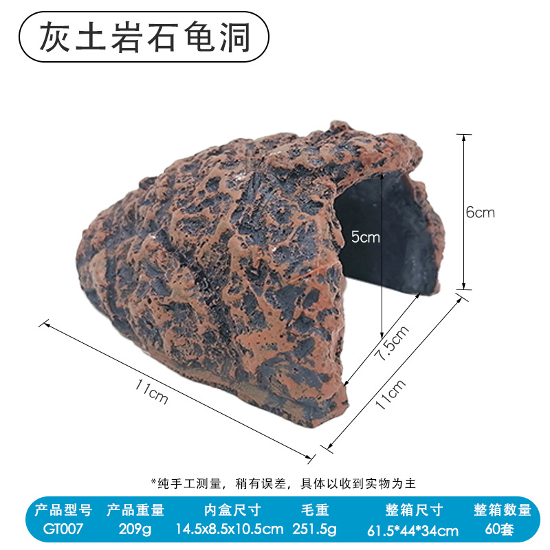 Ventas directas de fábrica de una variedad de acuario resina orugas tortuga Tabla de secado para mascotas mesa de escalada escondite casa escalada pendiente secado Mesa tortuga agujero