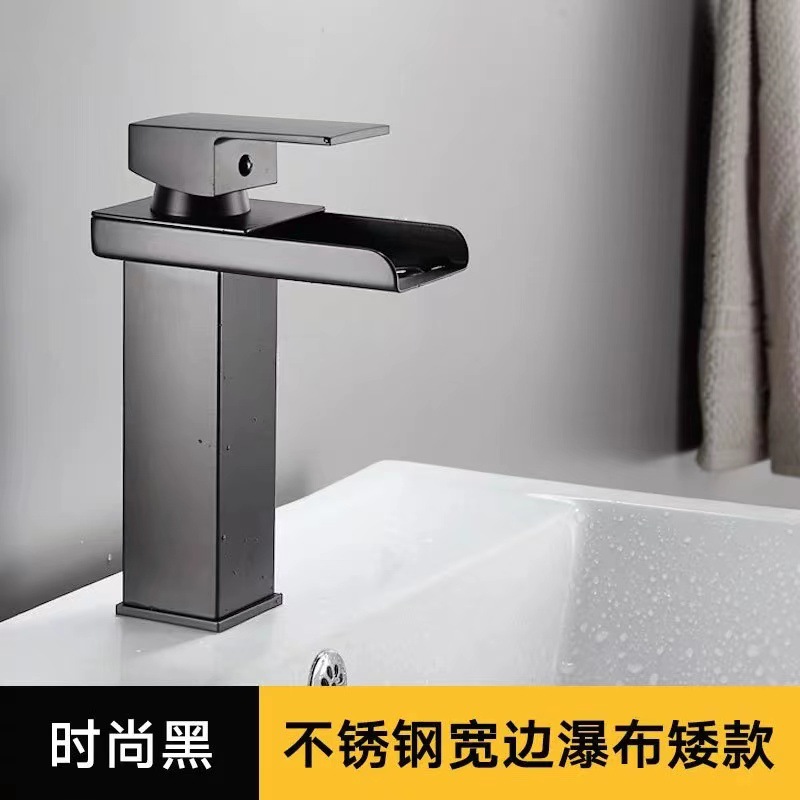Fábrica directa de cobre baño cascada grifo lavabo grifo europeo boca ancha grifo caliente y frío