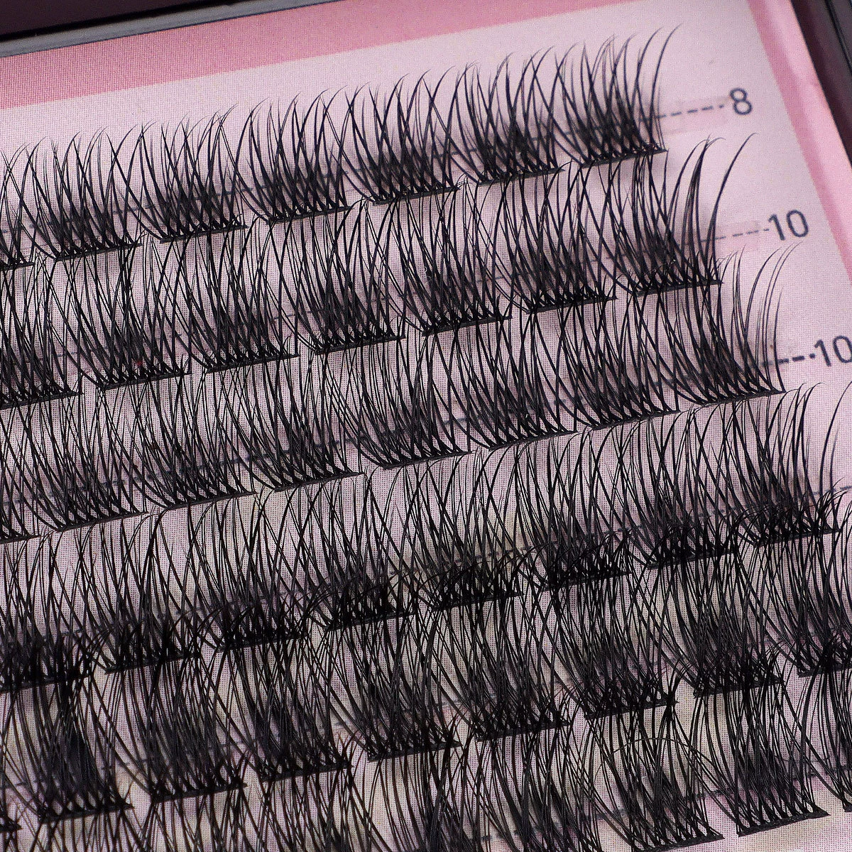 Dense Curling False Eyelash Clusters (European Style) — 144 Clusters, multi-set DIY options