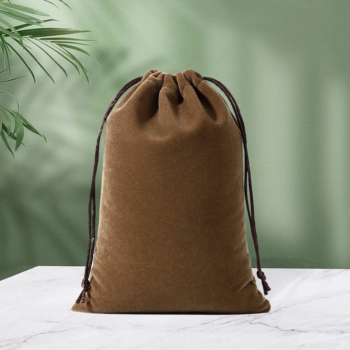 Bolsa de franela con cordón, auriculares, bolsa de embalaje de joyería, bolsa de tela de almacenamiento de joyería, bolsillo con cordón de franela negra al por mayor